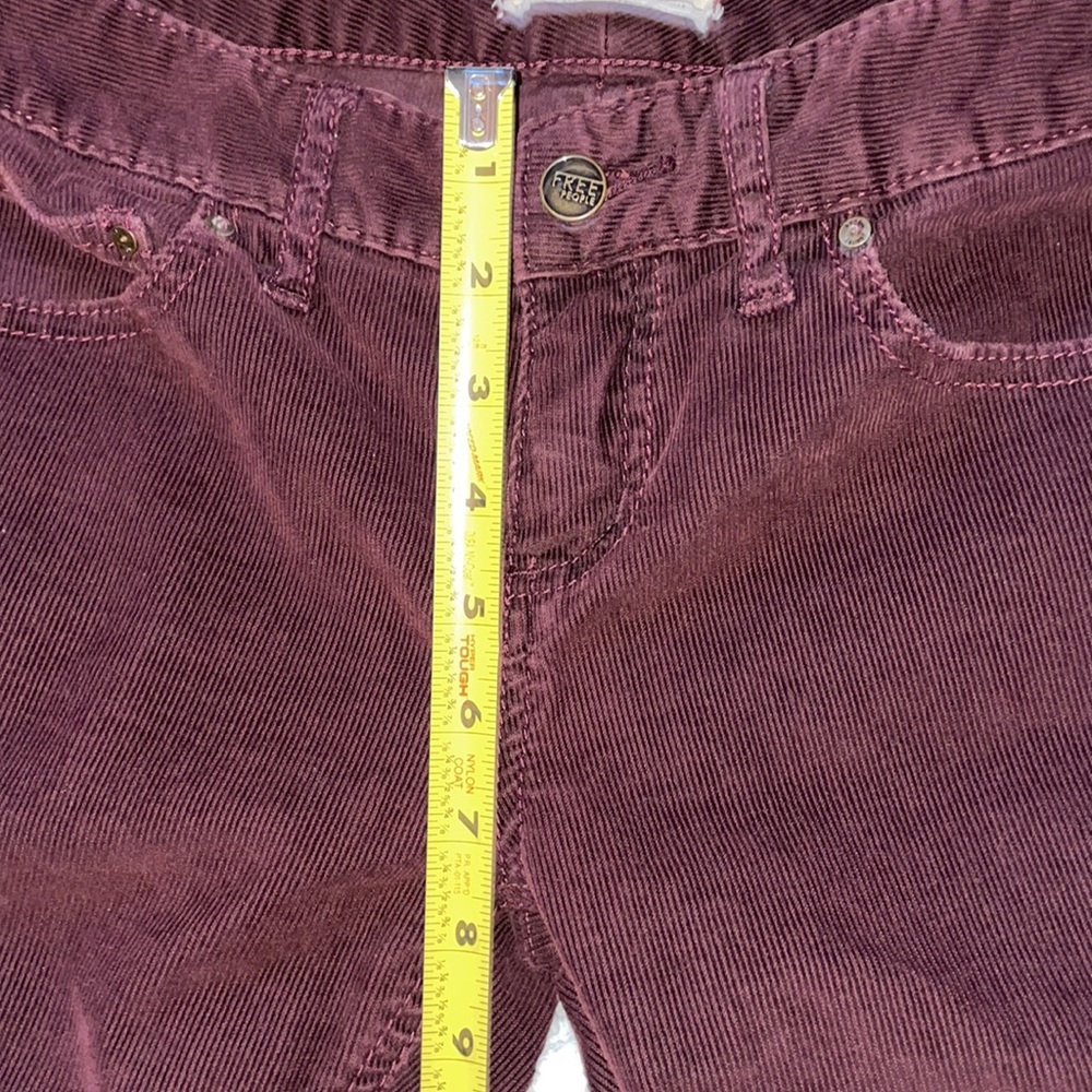 Free People Stretch Low-Rise Skinny Corduroy Maroon 28 - Picture 6 of 13